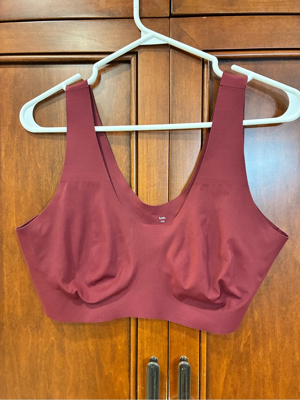 Knix LuxeLift Pullover Wireless Bra Burgundy XXL